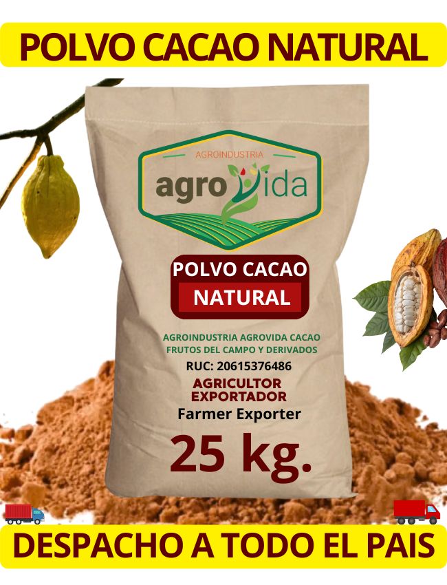 Polvo de Cacao Natural Saco por 25kg